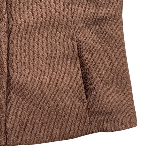 Eileen Fisher Pure Wool Waffle Knit Jacket Brown Pockets Staple Old Money-M - Picture 3 of 11